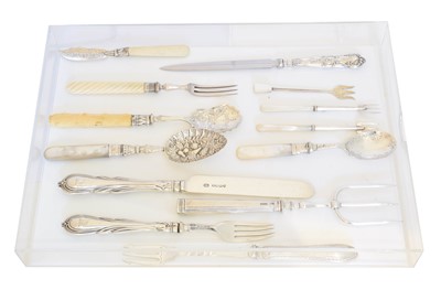 Lot 153 - A large selection of silver and white metal flatware