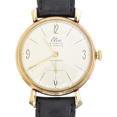 Lot 86 - A 9ct gold cased Elco watch