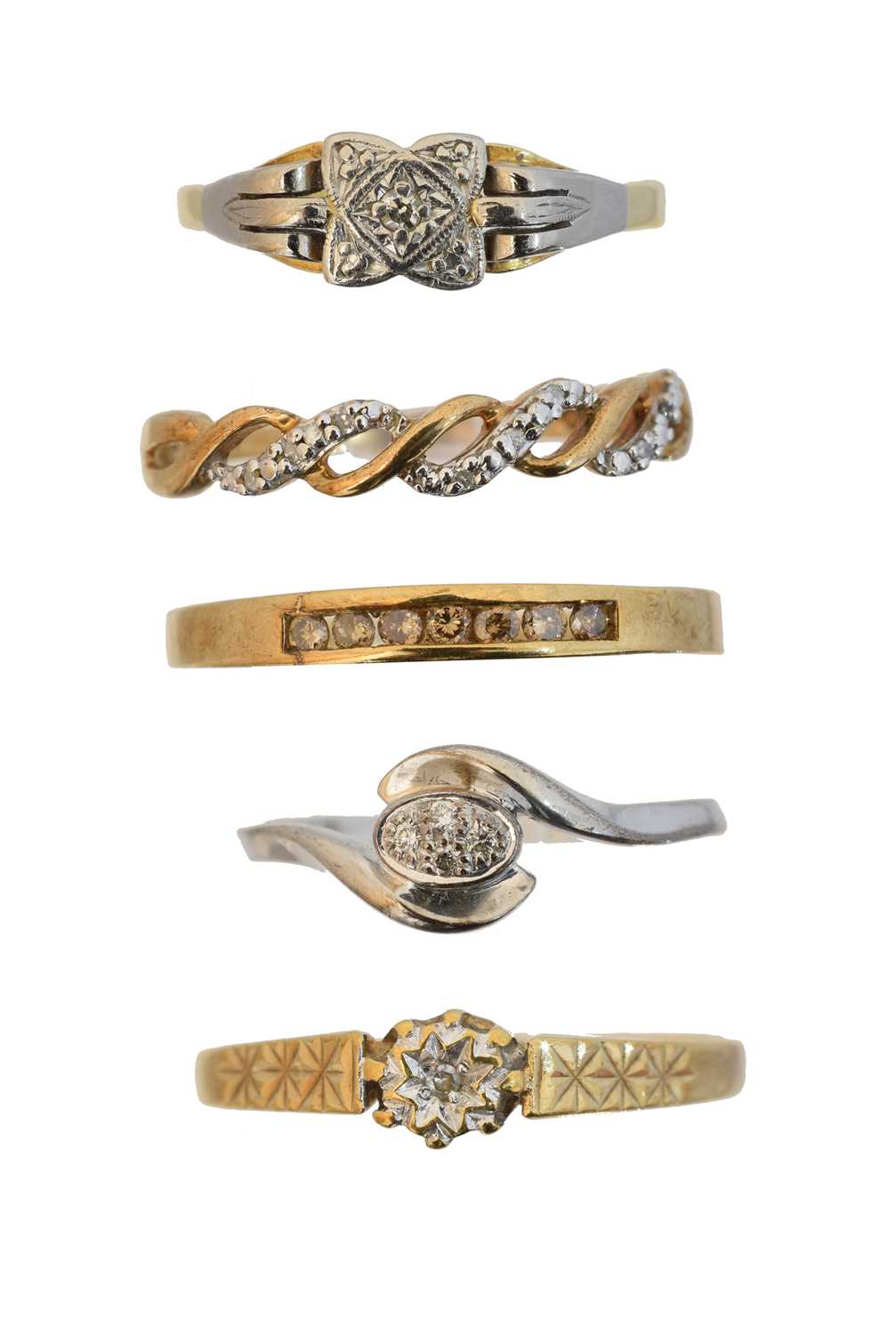Lot 155 - Five diamond dress rings