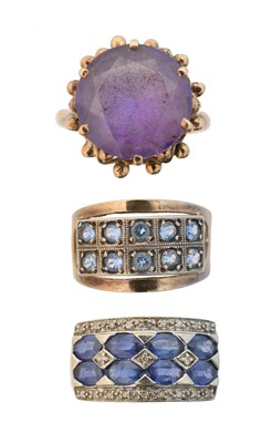 Lot 63 - Three gem-set dress rings