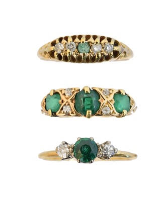 Lot 172 - Three gem-set dress rings