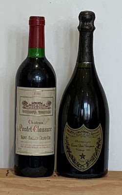 Lot 35 - 2 Bottles Mixed Lot Champagne Dom Perignon and Claret