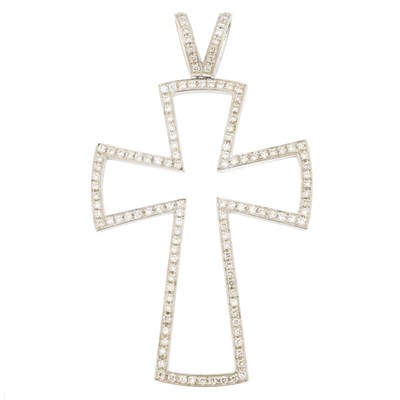 Lot 79 - An 18ct gold diamond cross pendant by Theo Fennell