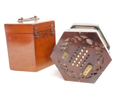 Lot 222 - Lachenal concertina in original box