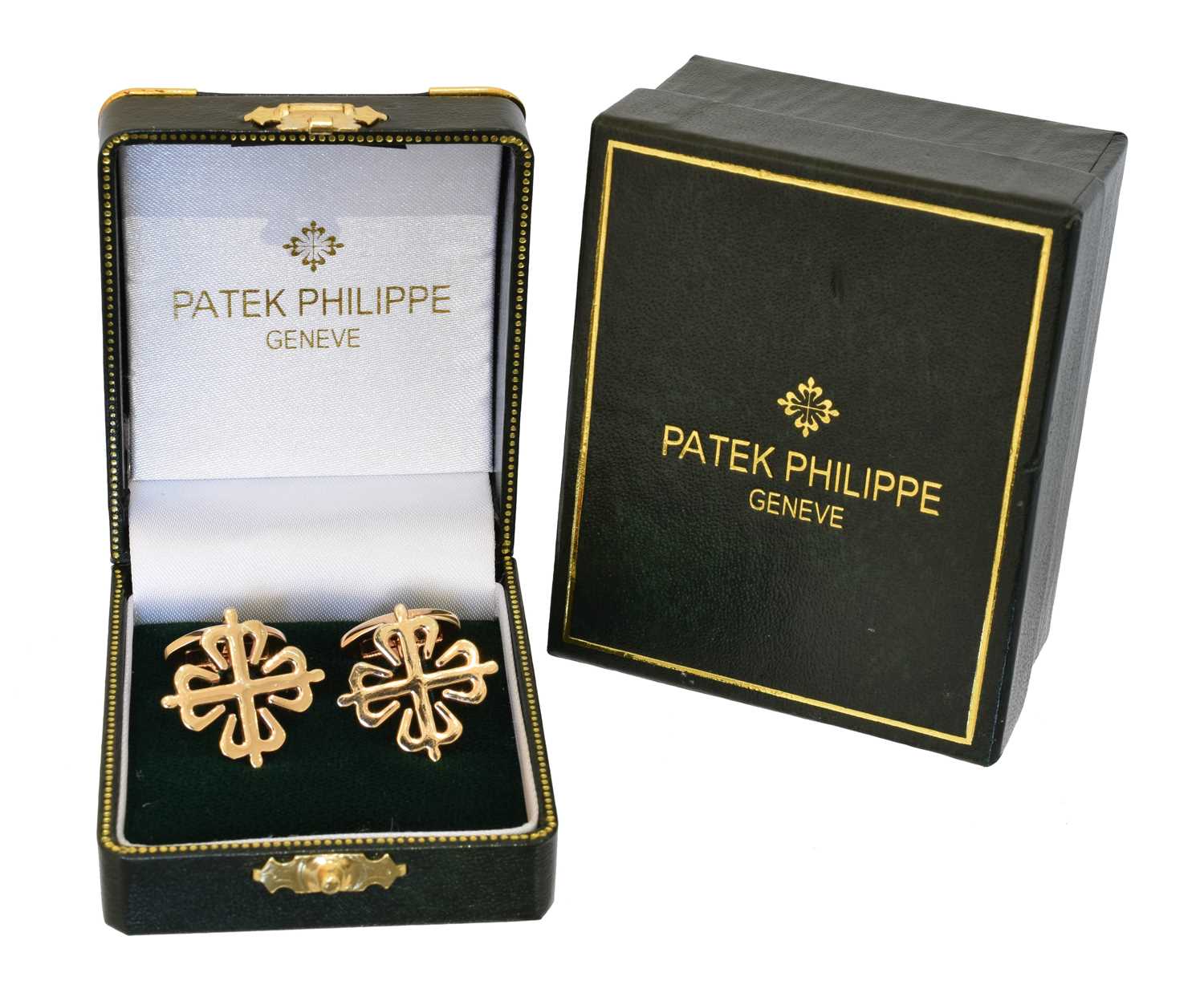 Lot 92 - A pair of Patek Philippe gold plated cufflinks