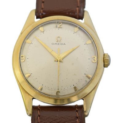 Lot 121 - A 1950s 9ct gold Omega wristwatch