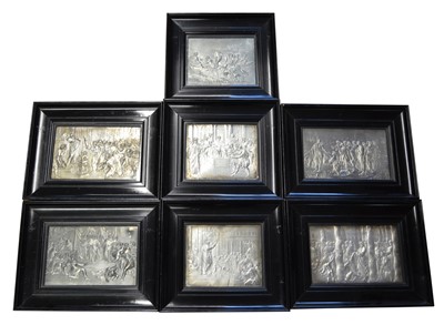 Lot 110 - 7 early 19th century silver plate on copper electrotype plaques after Raphael
