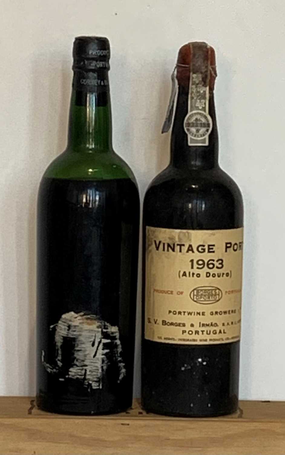 Lot 33 - 2 Bottles Mixed Lot 1963 Vintage Port
