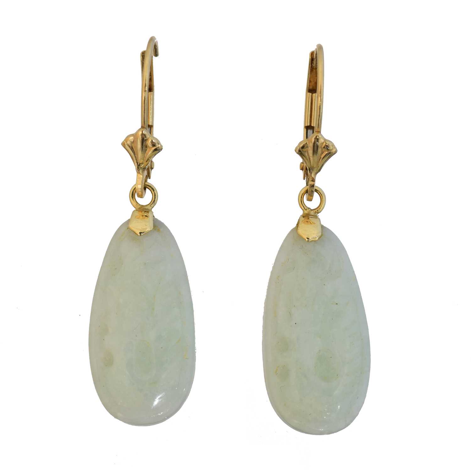 Lot 11 - A pair of jade earrings