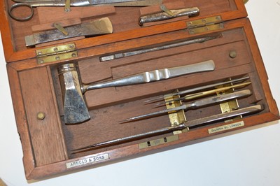Lot 257 - 19th Century mahogany cased field surgeons kit by Arnold & Sons