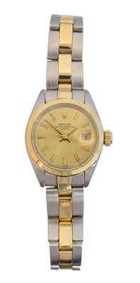Lot 142 - A ladies steel and gold Rolex Oyster Perpetual Date wristwatch