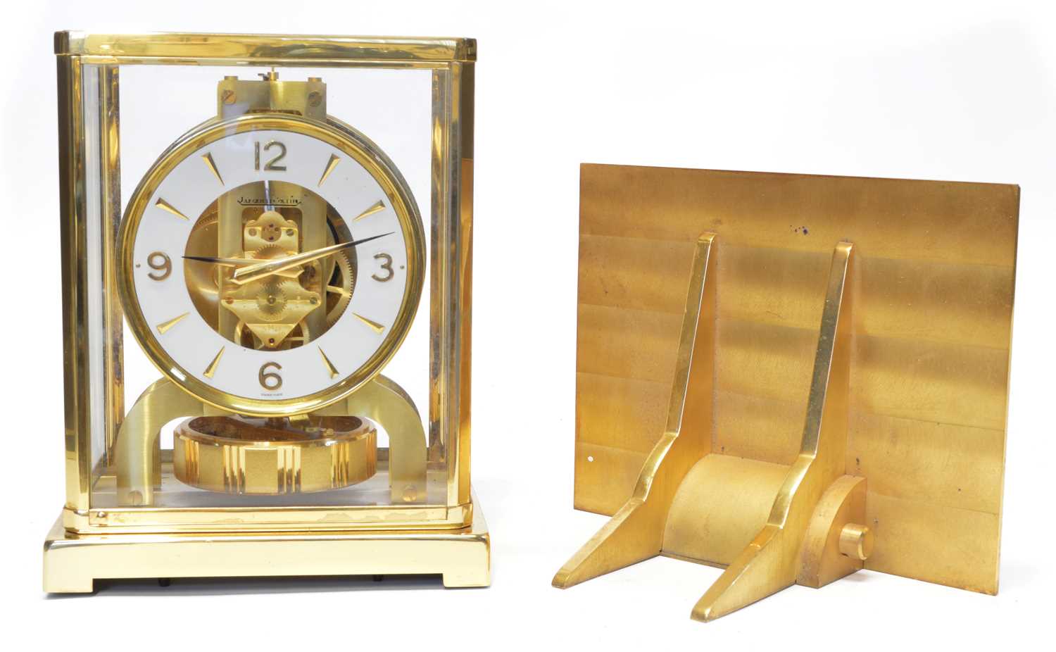 Lot 244 Jaeger leCoultre Atmos clock and bracket