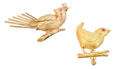 Lot 6 - Two bird brooches