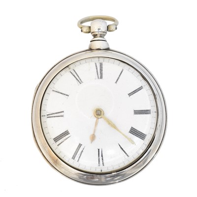 Lot 169 - An early 19th century silver pair cased pocket watch