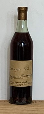 Lot 62 - 1 Bottle in original presentation carton 1959 Vintage Armagnac ‘Marquis de Montesquiou’