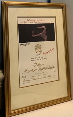 Lot 81 - A Framed Print of the Chateau Mouton Rothschild 1990 Vintage Label