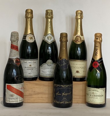 Lot 25 - 6 Bottles Mixed Lot Fine Champagne to include Grande Marques
