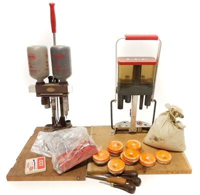 Lot 250 - Two shotgun reloading presses and various wads and accessories LICENCE MAY BE REQUIRED