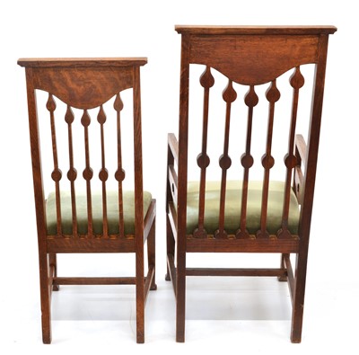 Lot 282 - Eight Art & Crafts style dining chairs