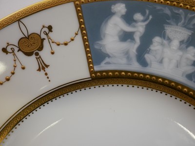Lot 186 - Minton pate-sur-pate plate signed and monogrammed A. Birks
