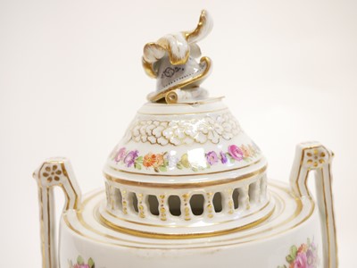 Lot 205 - Dresden lidded vase and cover