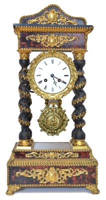 Lot 283 - Mid-19th-century French Portico clock