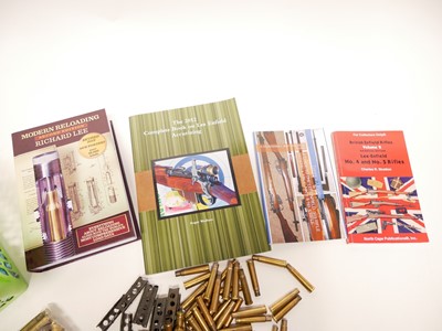 Lot 249 - 550 HXP .303 Brass, three Lee Enfield books and a Lee reloading guide