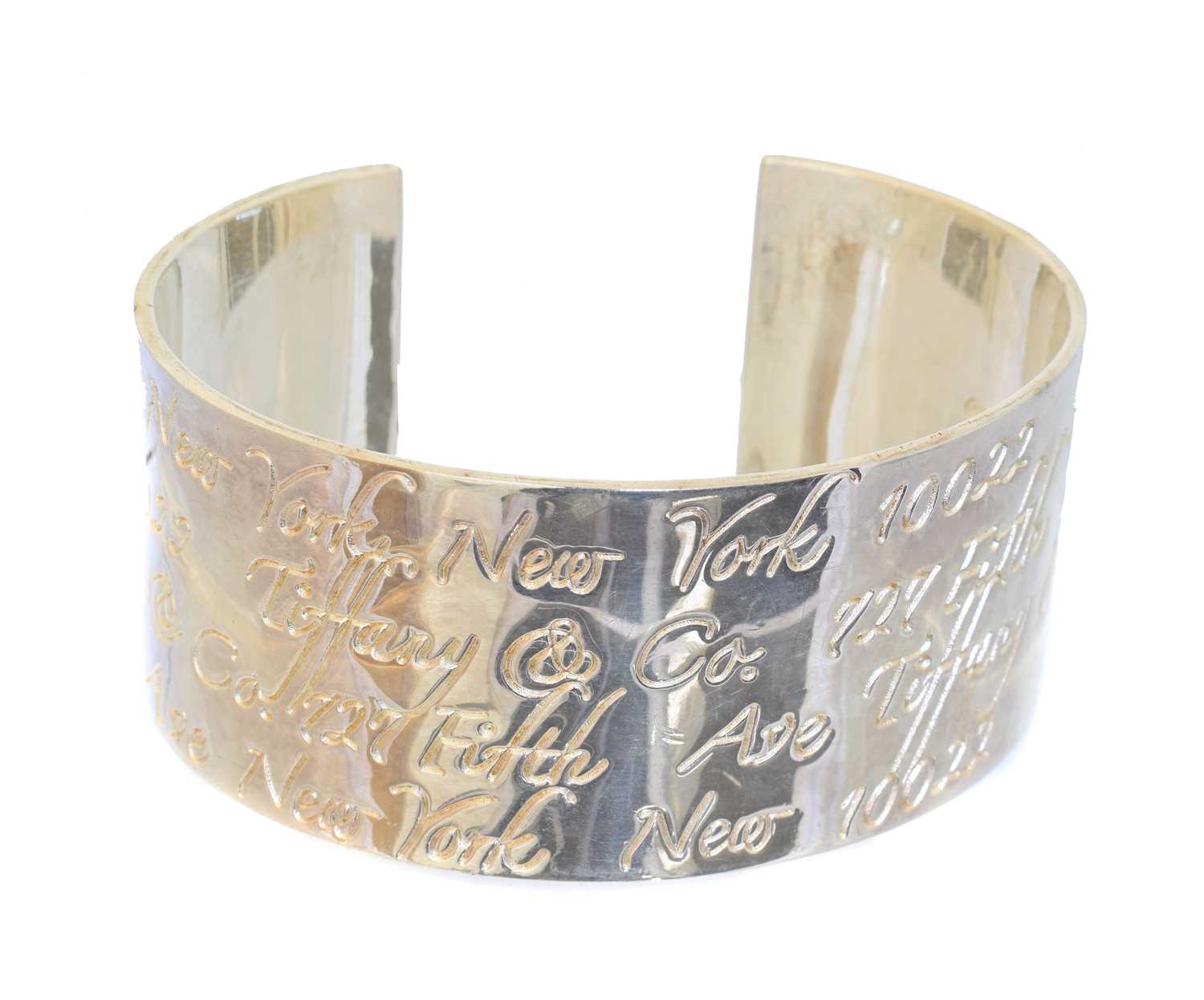Lot 50 - A silver cuff bangle by Tiffany & Co.
