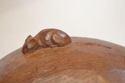 Lot 249 - Mouseman oak bowl with adzed surface and carved mouse signature