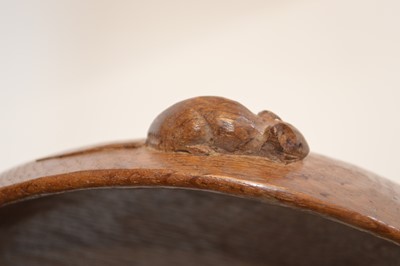 Lot 249 - Mouseman oak bowl with adzed surface and carved mouse signature
