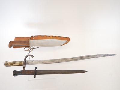 Lot 355 - Two bayonets and a bowie knife