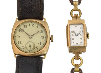Lot 94 - Two 9ct gold cased watches