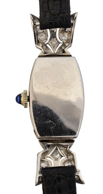 Lot 158 - An early 20th century 18ct gold diamond and sapphire cocktail watch