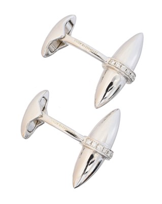 Lot A pair of 18ct gold diamond 'Velocity' cufflinks by Boodles