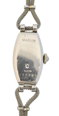 Lot 177 - An early 20th century platinum diamond and onyx cocktail watch by Marvin