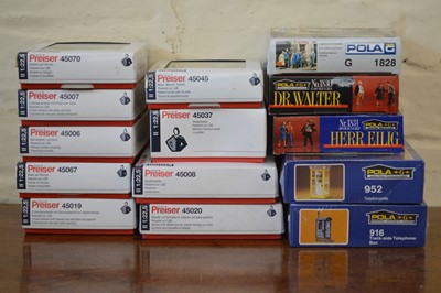 Lot 199 - 14 boxes of Preiser and Pola G, G scale figures