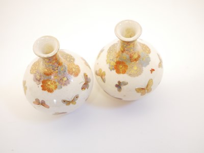 Lot 231 - Pair of miniature Japanese Satsuma vases