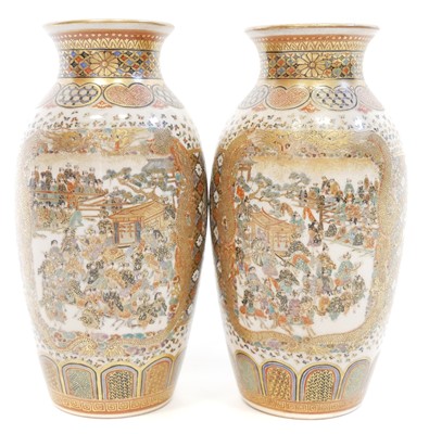 Lot 232 - Pair of Japanese Satsuma vases