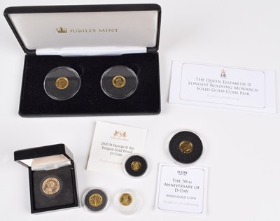 Lot 1 - Selection of gold coins to include 2005 Vice-Admiral Lord Horatio Nelson Gold Coin,  and others (6).