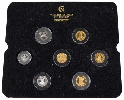 Lot A selection of The London Mint Office, Millionaires Collection gold edition proof replica coins (7).