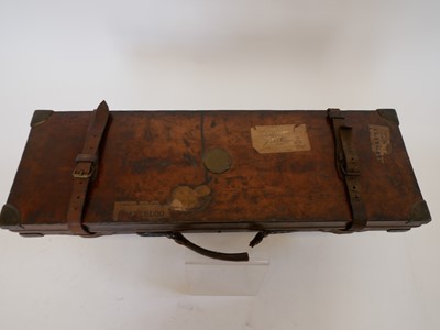 Lot 257 - Leather and oak gun case for Wilkinson of London