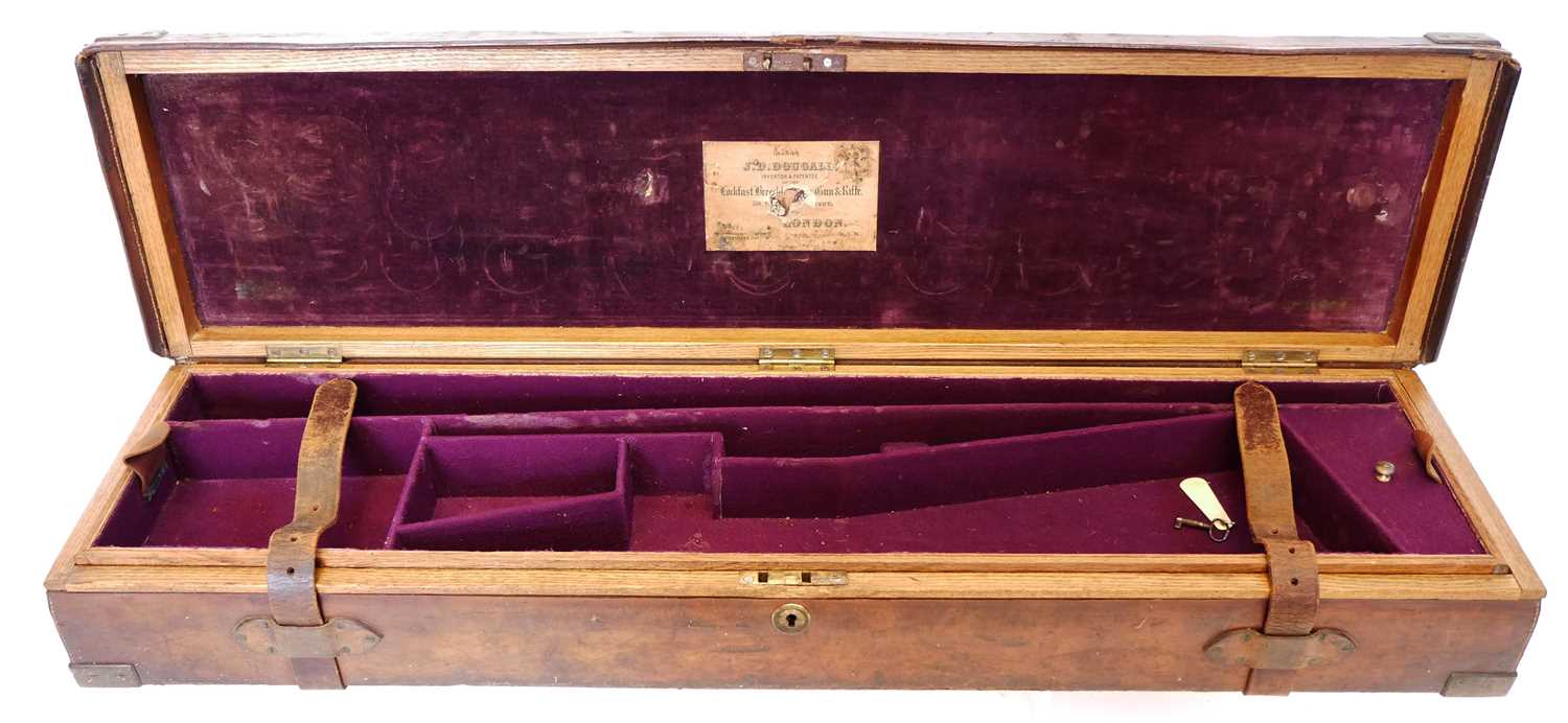 Lot 258 - J.D. Dougall Lockfast leather and oak guncase