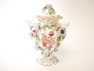 Lot 210 - Coalbrookdale porcelain vase and cover