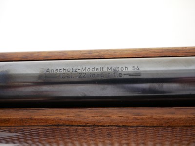Lot 74 - Anschutz .22lr model 54 match bolt action rifle LICENCE REQUIRED