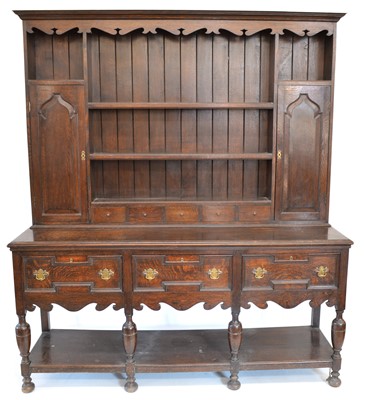 Lot 406 - Early 20th-century Jacobean style oak dresser
