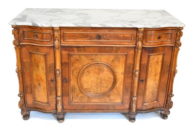 Lot 247 - Mid 19th century continental walnut side cabinet