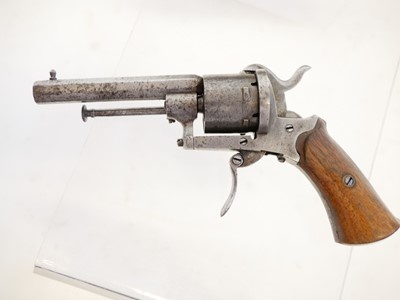 Lot 18 - Belgian pinfire revolver with holster