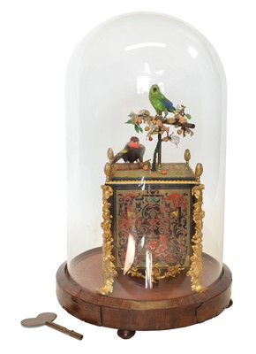 Lot 251 - 19th Century French bird automaton in glass dome