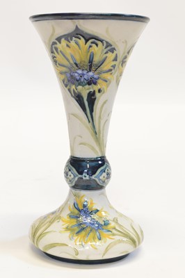 Lot 74 - Moorcroft Florian Ware Yellow Cornflower pattern vase