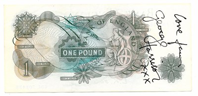 Lot 31 - George Harrison autograph on a £1 note